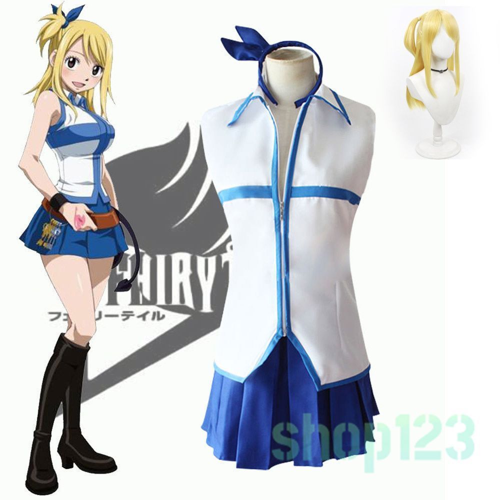 FAIRY TAIL コスプレ衣装 フェアリーテイル Lucy ウィッグ付き FAIRY TAIL コスプレ衣装 フェアリーテイル Lucy ウィッグ付き