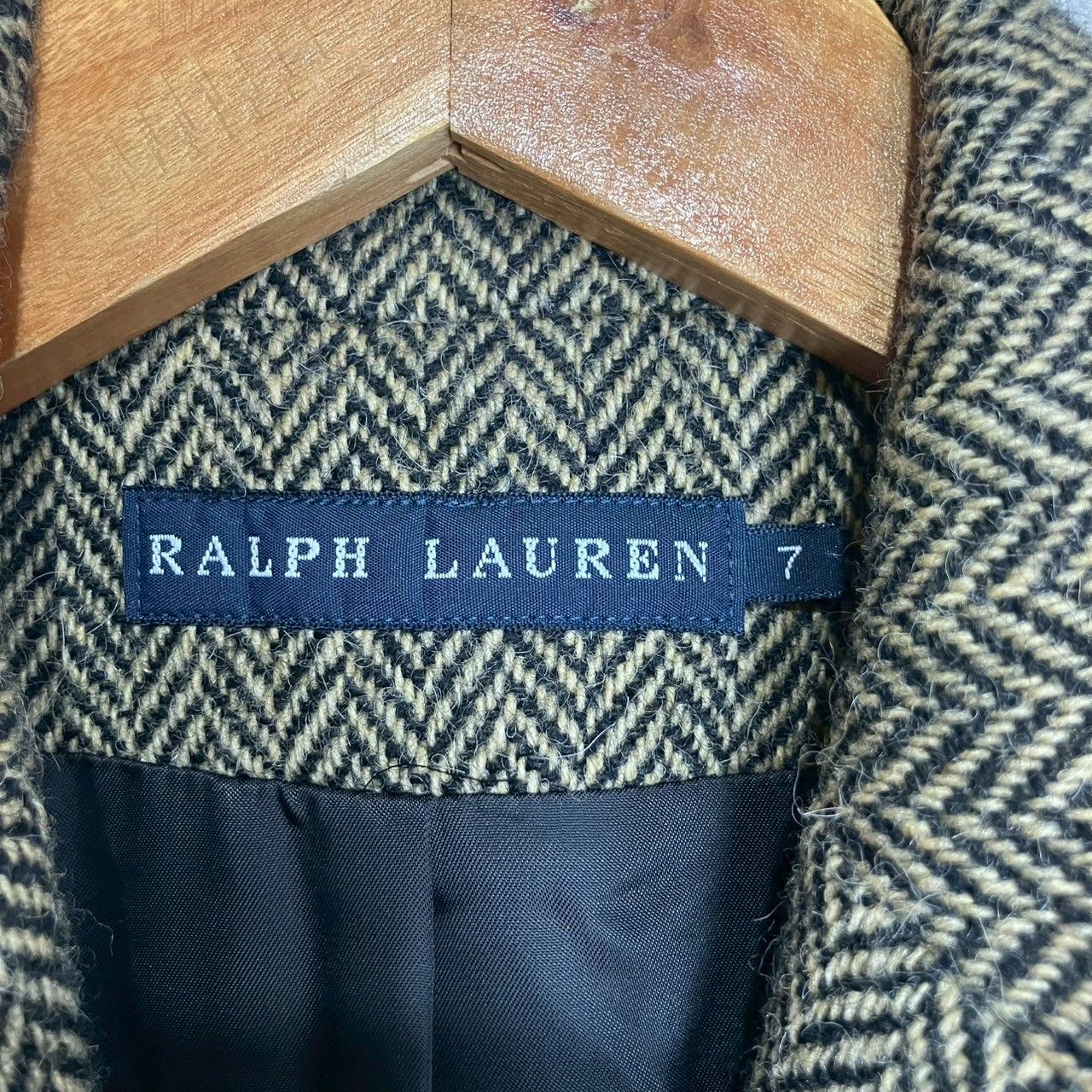 ラルフローレン チェスターコート アルパカ混 ツイード ヘリンボーン