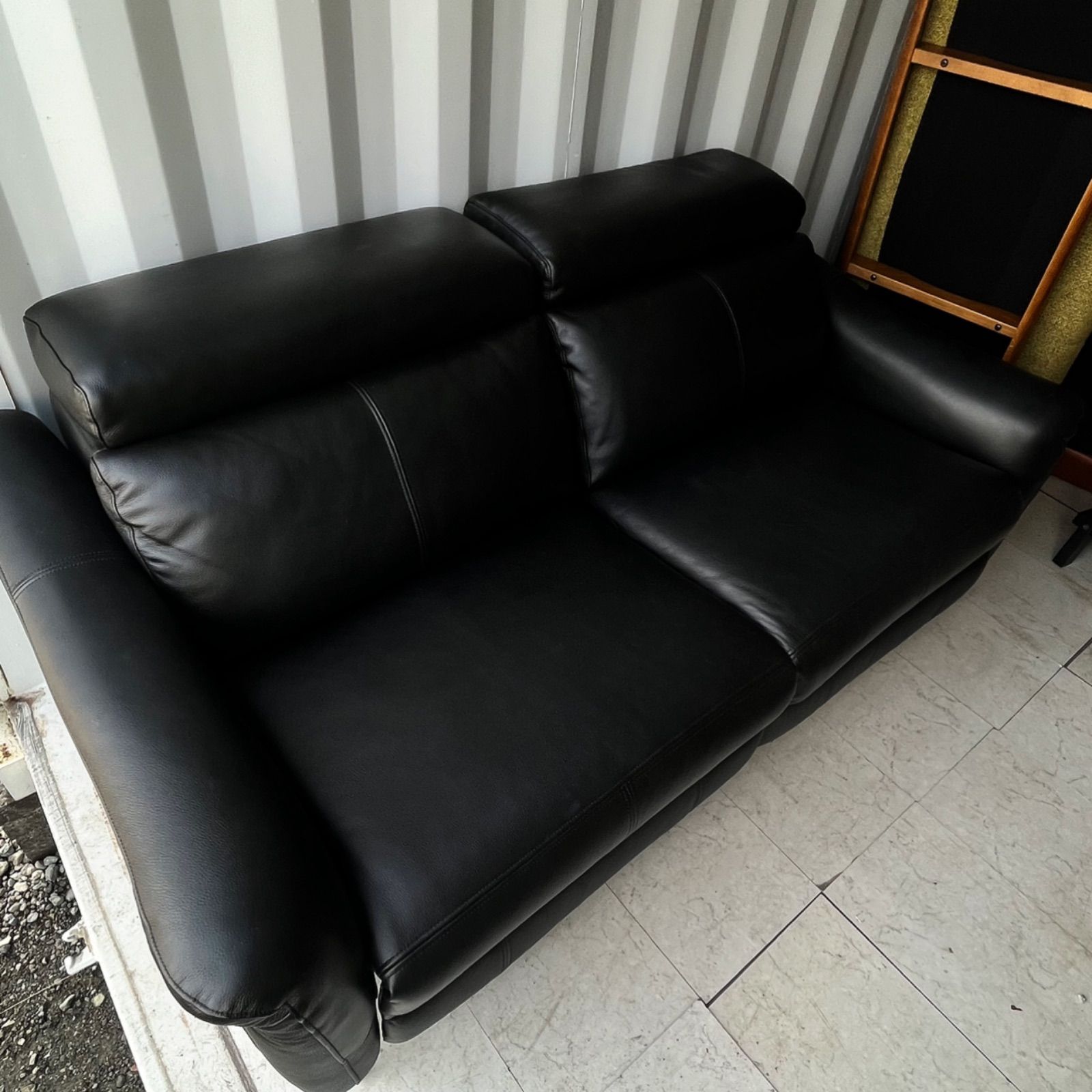 取付無料！ヤマダ電機 総本革 3人掛けブラック電動リクライニングソファ✨ 取付無料！ヤマダ電機 総本革 3人掛けブラック電動リクライニングソファ✨