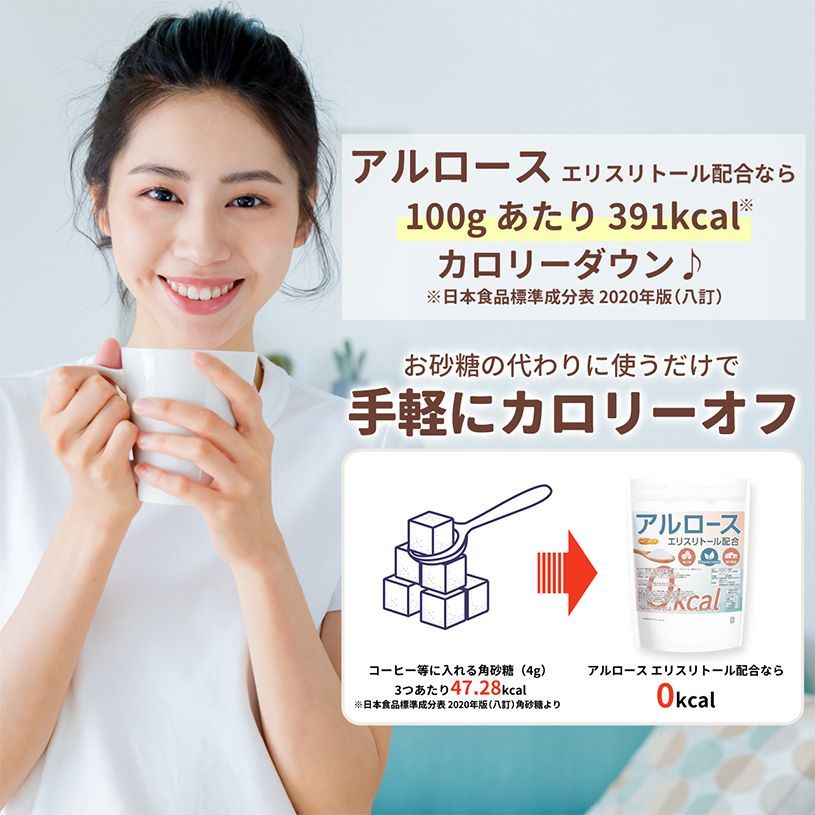 【NICHIGA／ニチガ公式】0kcal アルロース 200g エリスリトール配合 希少糖 ★カズレーザーと学ぶで話題★ 自然由来のゼロカロリー甘味料 [01]
