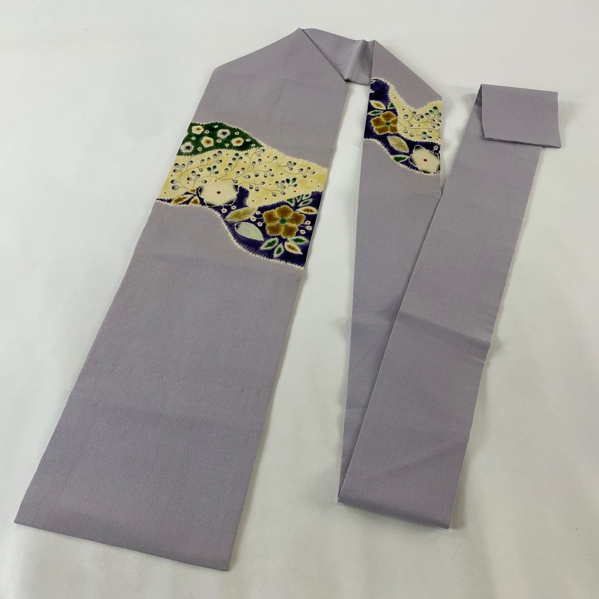 名古屋帯 秀品 落款 草花 絞り 縮緬 薄紫 正絹 【中古】 - メルカリ
