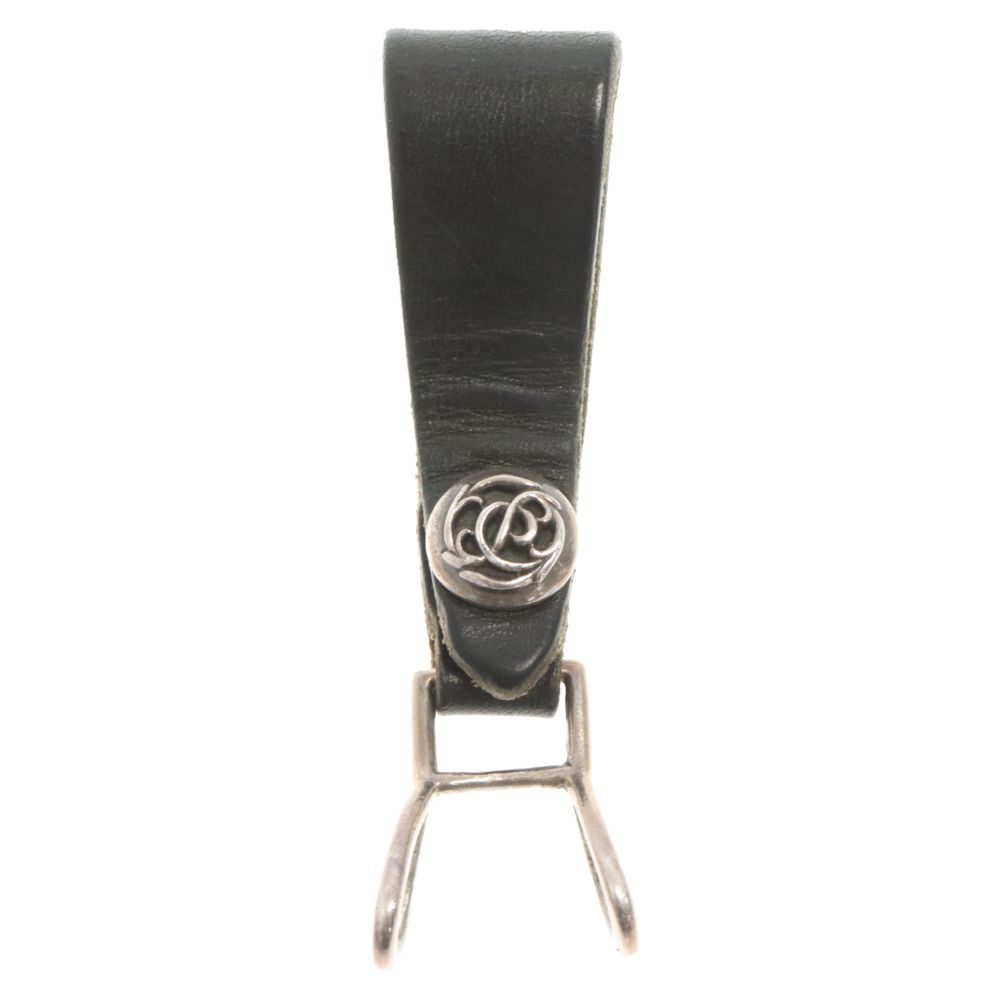CHROME HEARTS (クロムハーツ) BELT LOOP/ベルトループ フローラルボタン レザーベルトループ ブラック