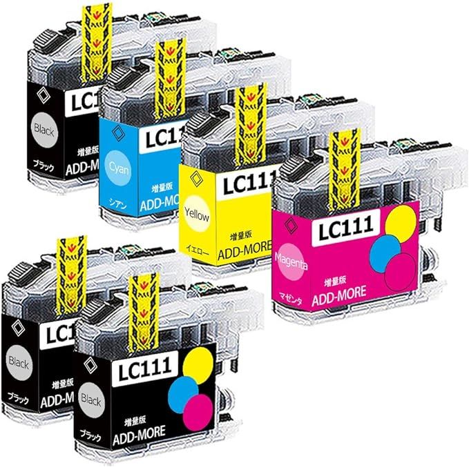 Bk Brother用ブラザー LC111 LC111-4pk (BK/C/M/Y)互換インクカートリッジ 4色セット LC111BK 2本  （全計6本セット）大容量 対応機種:MFC-J980DN/MFC-J980DWN/MFC-J890 ::26815 SA メルカリ