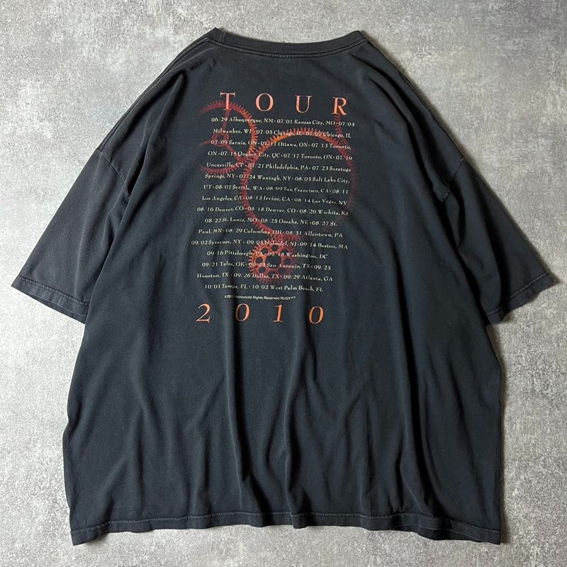 2010 RUSH オフィシャル Time Machine ツアー 両面 プリント 半袖 T
