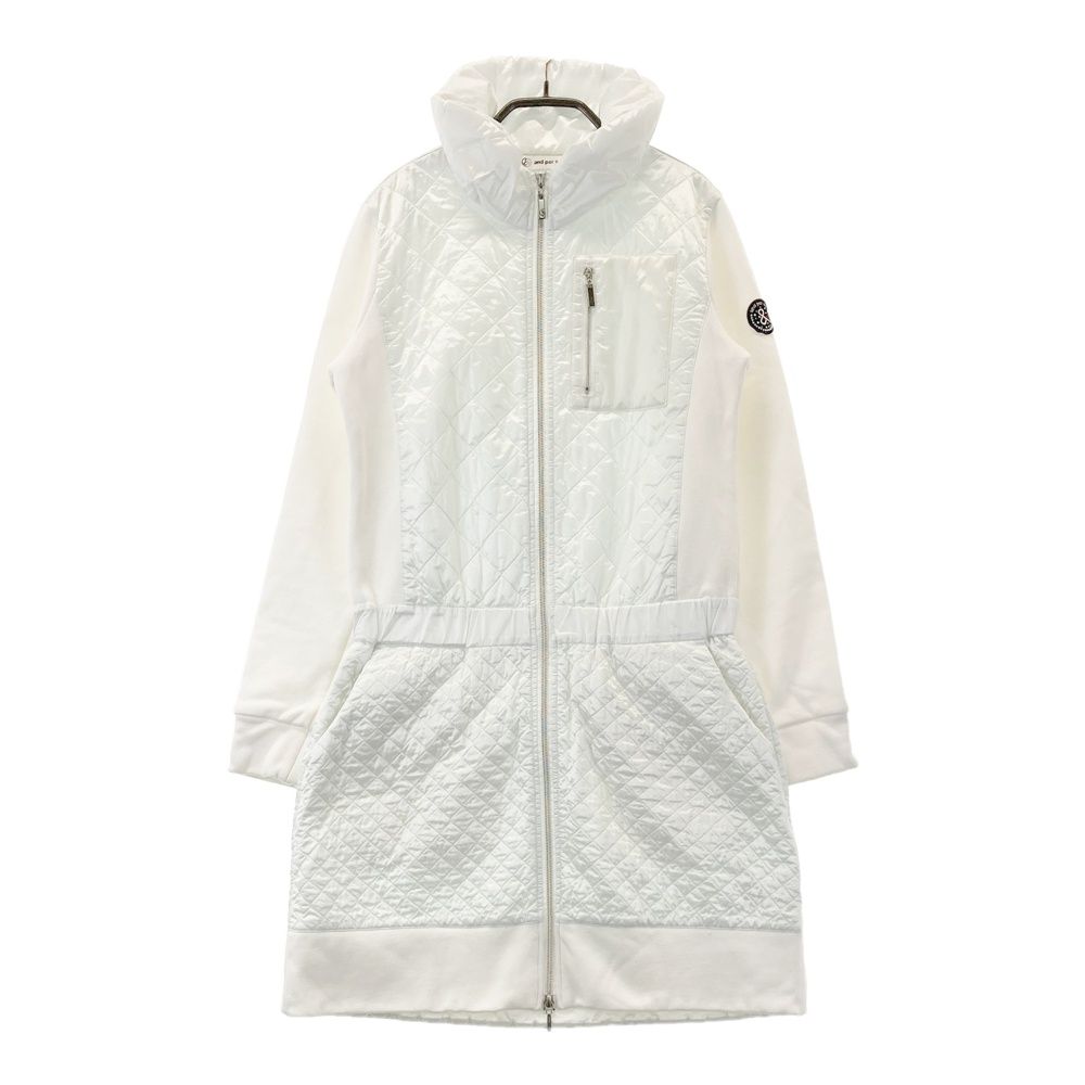 サイズ M AND PER SE アンパスィ 切替 中綿 ワンピース キルティング ホワイト系 240101454672 ゴルフウェア レディース ストスト