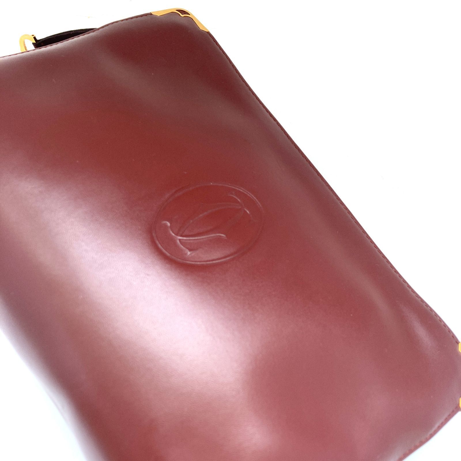 ✨美品✨カルティエ クラッチバッグ マストライン ギャランティカード付 カルティエ Cartier マストライン レザークラッチバッグ ボルドー