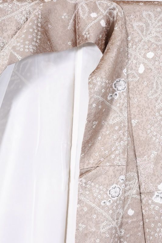 小紋 グレー 白 紫 墨 辻ヶ花 疋田絞り 帽子絞り T669 - メルカリ