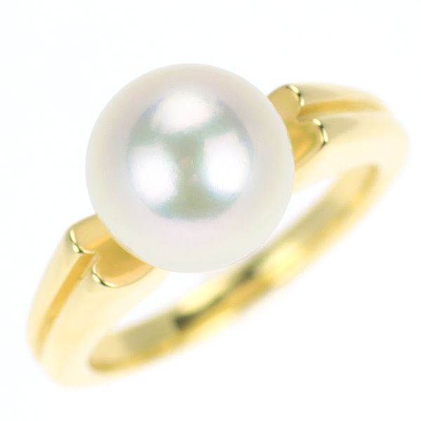 MIKIMOTO　ミキモト　素敵なライン天然アコヤ本真珠リング　指輪　K18YG MIKIMOTO - ミキモト MIKIMOTO 11.5号 リング アコヤ真珠 6.3mm