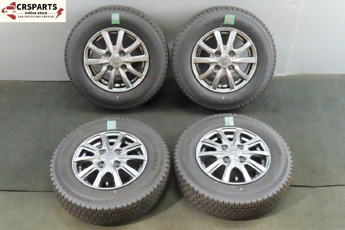 145 80R12 80 78N LT ヨコハマ アイスガード IG91 スタッドレス タイヤ GRASS ホイール 4本セット No T253