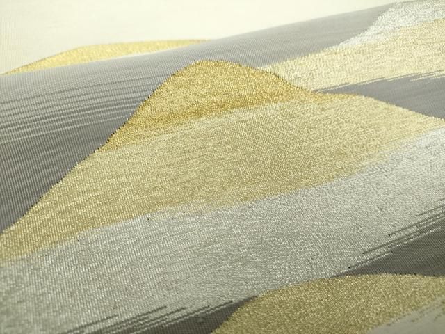 平和屋着物●爪掻き本綴れ　八寸名古屋帯　遠山文　金銀糸　正絹　逸品　DAAY1620ps 平和屋着物○爪掻き本綴れ 八寸名古屋帯 遠山文 金銀糸