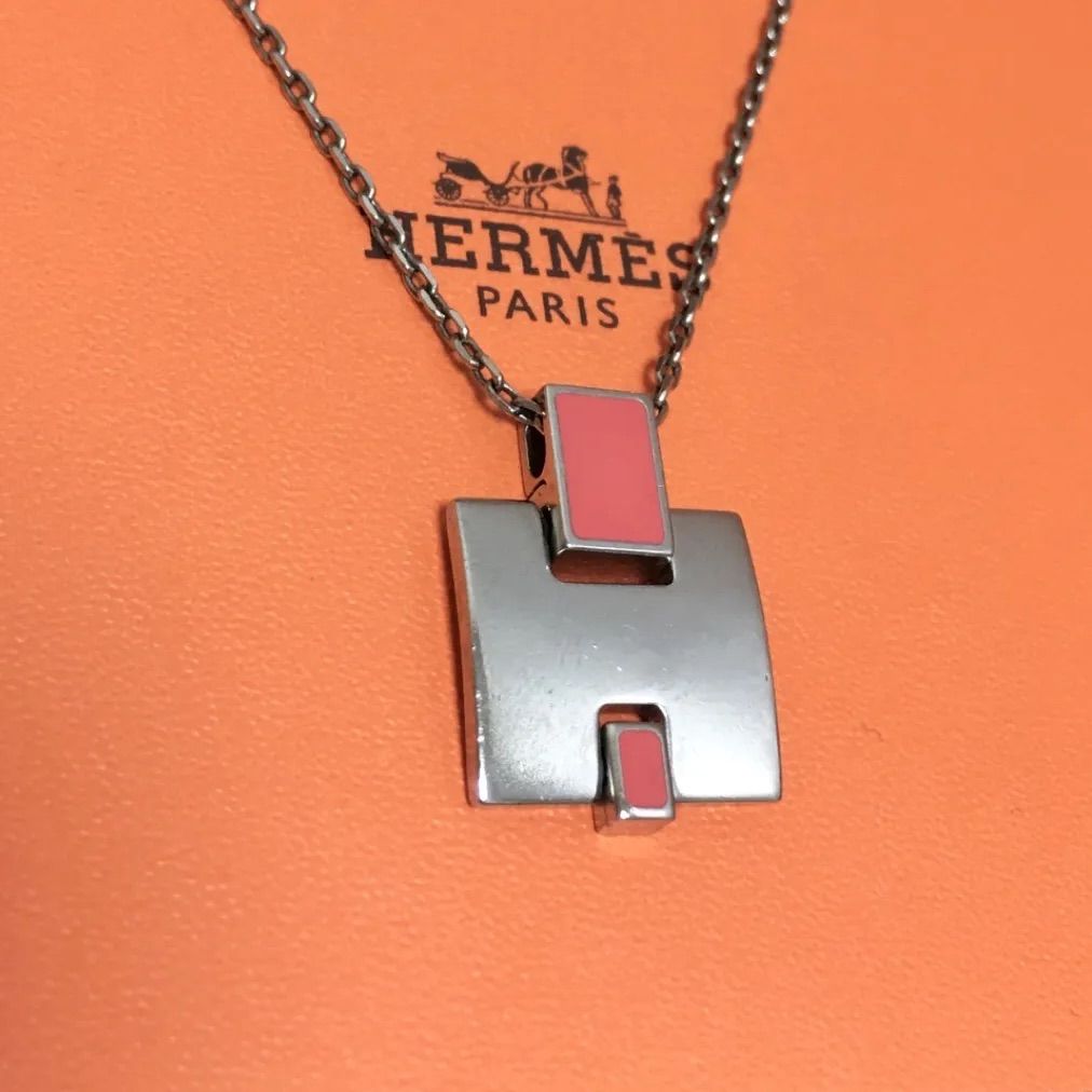 再再販-Hermes - エルメス ネック•レス アイリーン• H ピンク ゴールド 