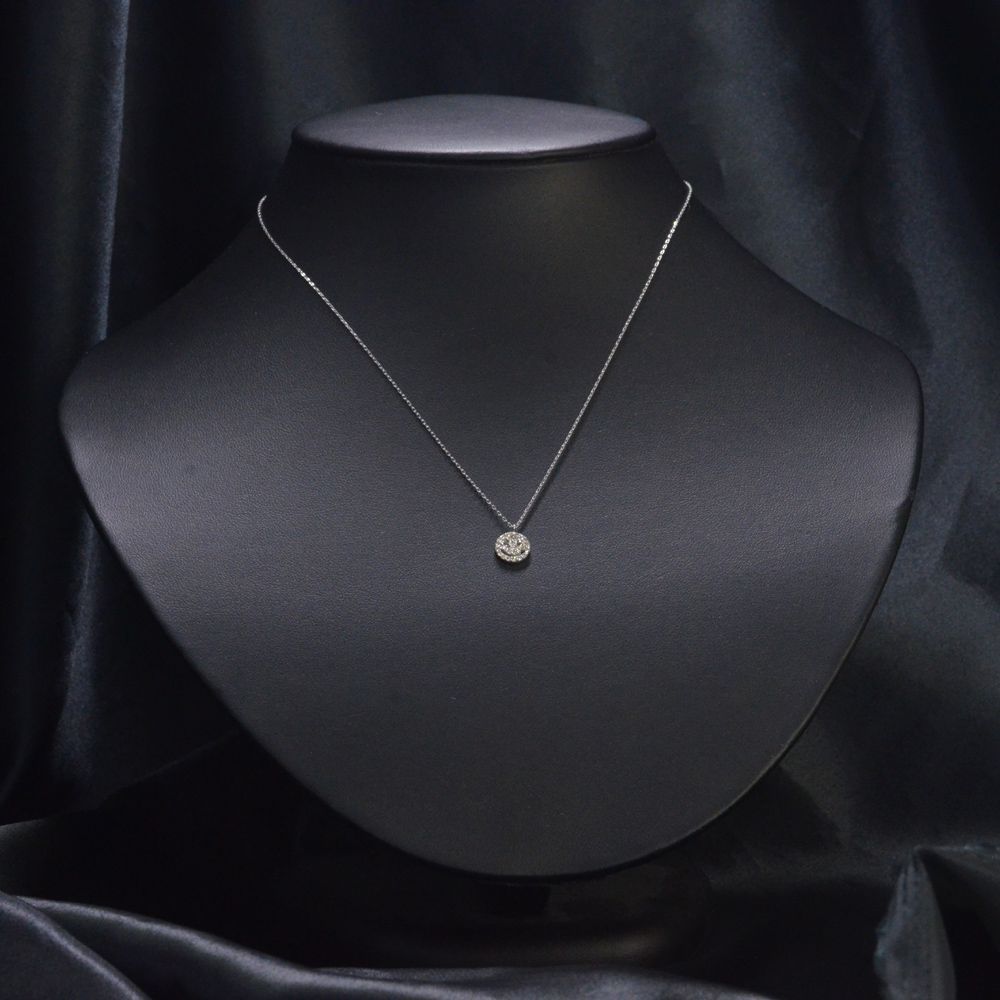 ネックレス レディース K18 18金 ホワイトゴールド スマイルネックレス