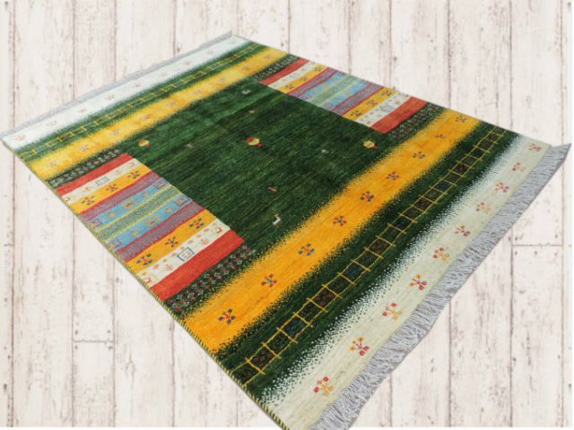 展示品 イラン シラーズ ギャッベ ギャベ ウール 絨毯 カーペット 高級