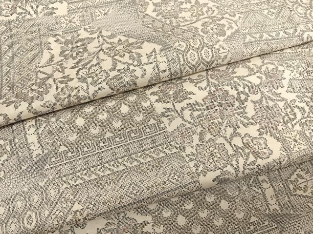 平和屋着物○本場大島紬 白大島 9マルキ 切嵌花文 正絹 逸品
