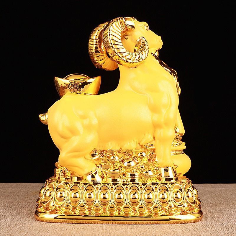 羊 ひつじ 元宝 貯金箱 金色 ゴールド 黄金 置物 オブジェ 開運 厄除け