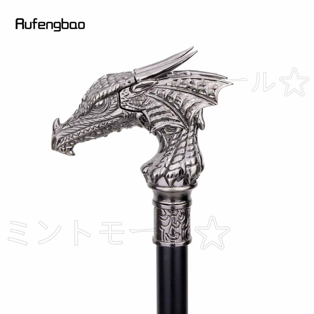 新品?未使用】 杖 銀龍 シルバー ステッキ ドラゴン つえ