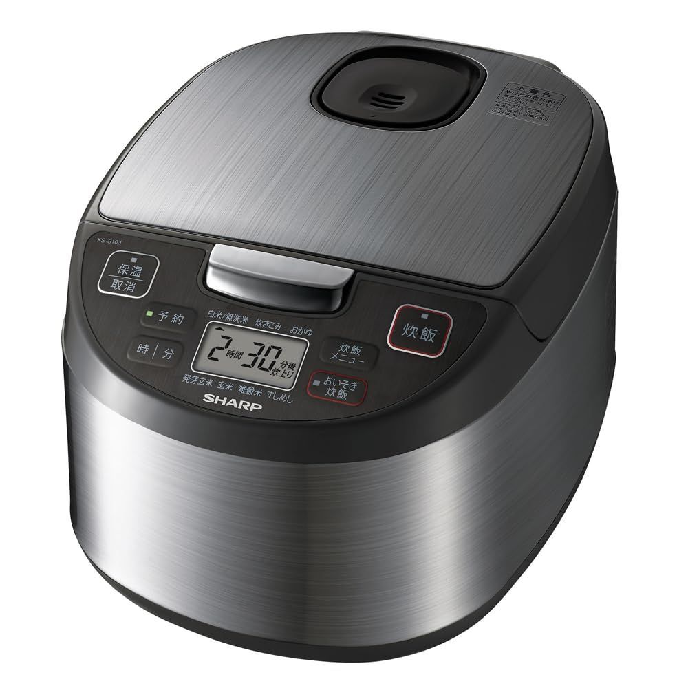 シャープ 炊飯器 5.5合 黒厚釜 球面炊き シルバー KS-S10J-S