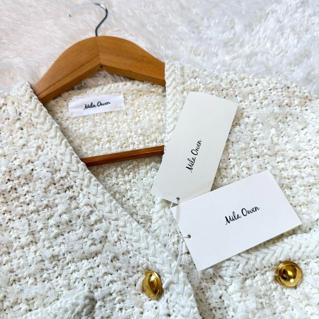 未使用級✨25ss現行 ミラオーウェン ニットツイードショートジャケット Mila Owen｜ニットツイードショートジャケット | Rakuten