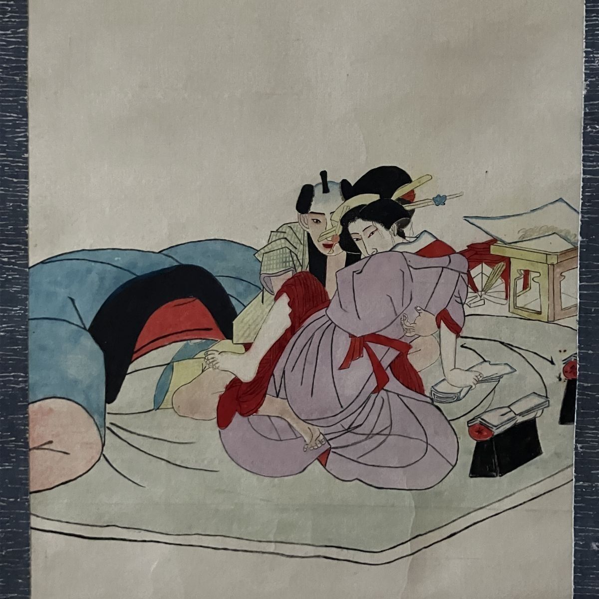 大正昭和春画エロ写真 肉筆春画「久米仙人之図」 掛け軸 無落款 絵：730×215mm☆春画 枕絵 秘画 春宮画 わじるし 秘戯画 エロ 日本画 和州久米寺流記 S２y -  メルカリ