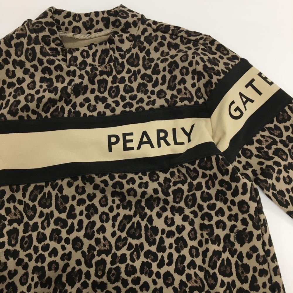 新品】パーリーゲイツ 長袖ハイネックシャツ ライトブラウン×黒