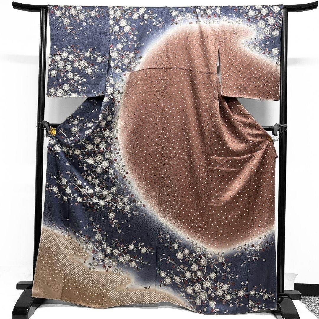 辻ヶ花　絞り　ドット　桜花模様　訪問着　着物 015a p 辻ヶ花絞りドット桜花模様訪問着着物 015a p