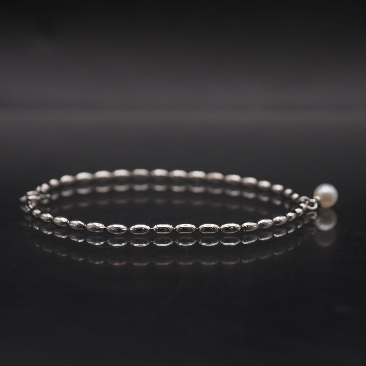 A518 本真珠 5mm珠 パール STERLING SILVER925刻印 ブレスレット