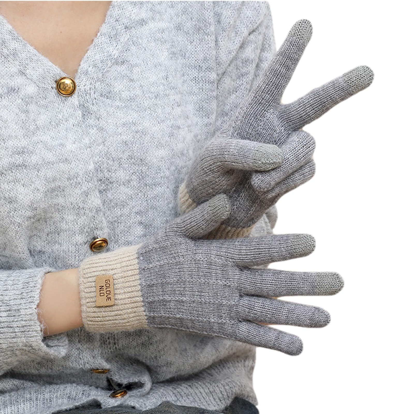 売切注意 お急ぎ下さい 手袋 レディース かわいい 二層ニット保温 ふわふわ裏起毛 対応スマートフォン 厚手 冬 柔らかいニット生地 伸縮性 暖かくて防風性がある ニット手袋 防寒手袋 防寒 暖かい手袋 バイク DELUXEFOX