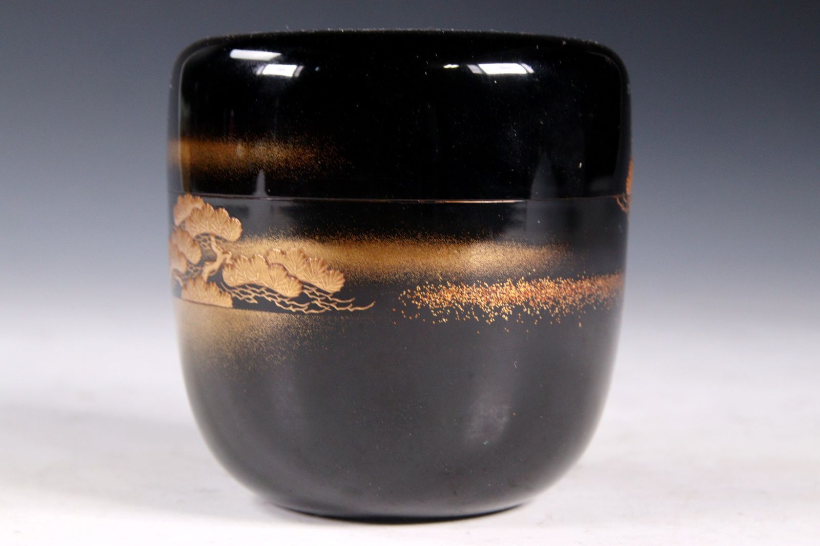 清瀬一光作 和山水蒔絵 大棗 内梨地 鵬雲斎花押 7cm 唐物 骨董