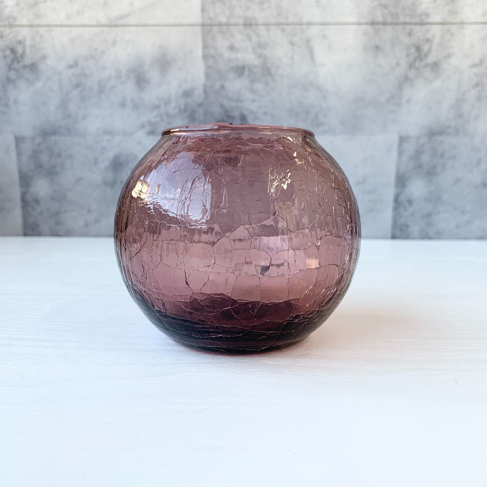クラックガラス 一輪挿し 花瓶 花器 フラワーベース ひび割れ模様