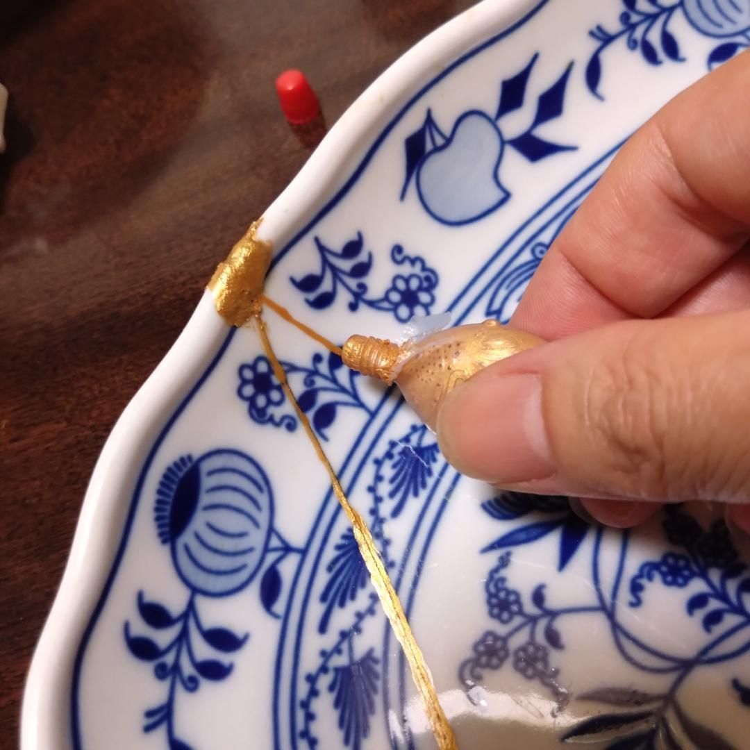 簡易金継ぎ 白い陶器の補修 欠け 亀裂 ホツ チップ ホーロー 琺瑯 白