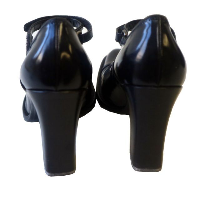 PRADA 超美品 プラダ パンプス ＃34 1/2 エナメル ブラック