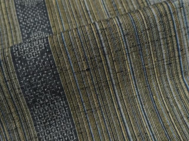 平和屋着物●結城紬　80亀甲　縞　やまと誂製　正絹　逸品　未使用　CAAW8524yc 平和屋着物○結城紬 80亀甲 縞 やまと誂製 正絹 逸品 未使用 CAAW8524yc