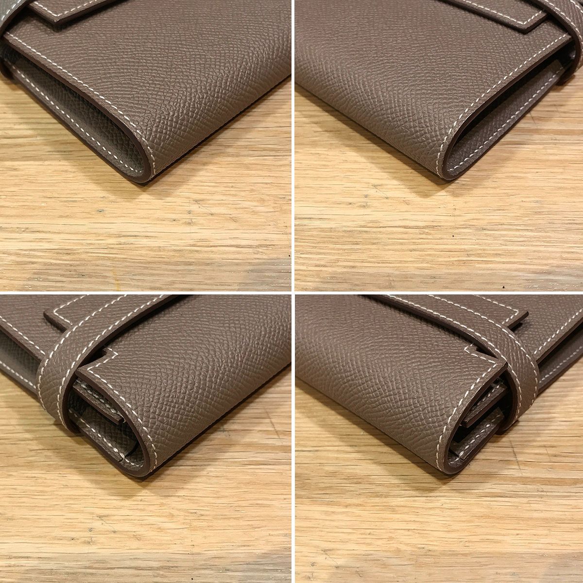 超美品】エルメス ケリーウォレット ロング エプソン エトゥープ