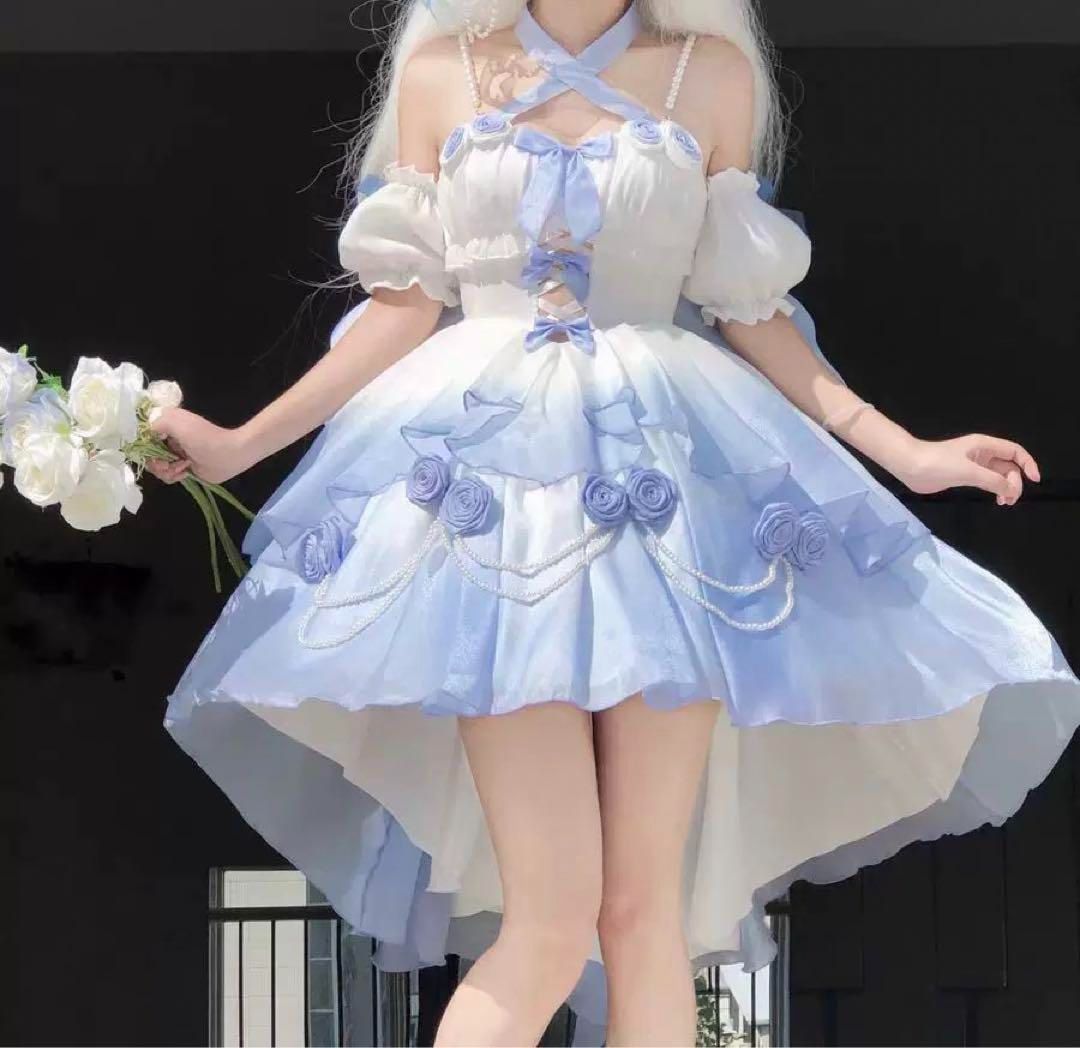 ロリータワンピース 華ロリ ティアード コスプレ衣装 ゴシック 仮装 エレガント ロリータワンピース 華ロリ ティアード コスプレ衣装 ゴシック