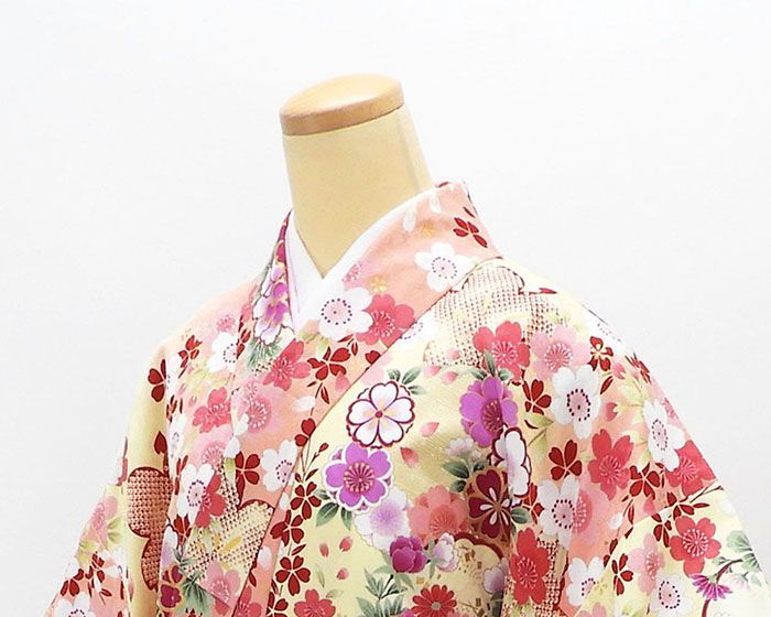 二尺袖着物 単品 仕立て上がり 小紋 着物丈は着付けし易いショート丈