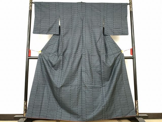 平和屋着物□本場大島紬 7マルキ 横段間道 正絹 逸品 AAAI2791Abr 平和