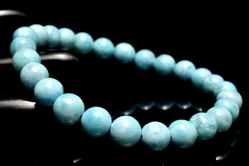 １点物 AA カリブ海の宝石 ラリマー 7.5mm ブレスレット パワーストーン 天然石 _MA9523