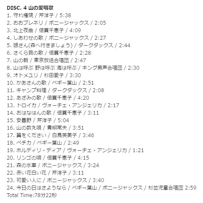 新品】山の歌 ベスト CD6枚組 全145曲 大きな文字の別冊歌詞集付