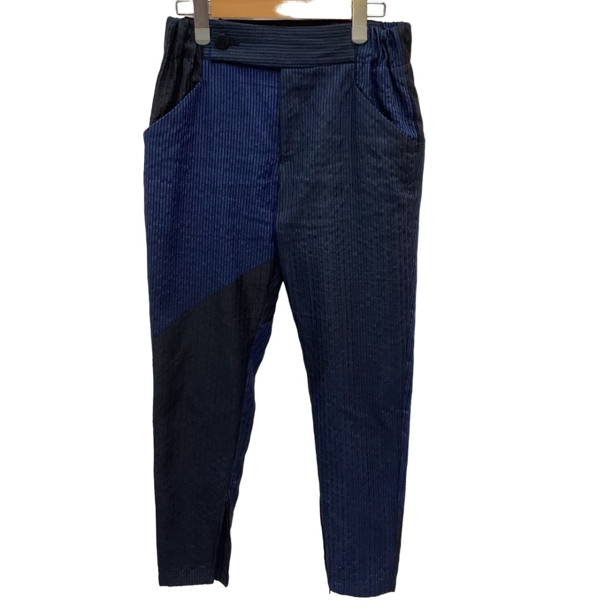♪♪ISSEY MIYAKE イッセイミヤケ パンツ ストライプ SIZE 2 IM74FF511 ブルー