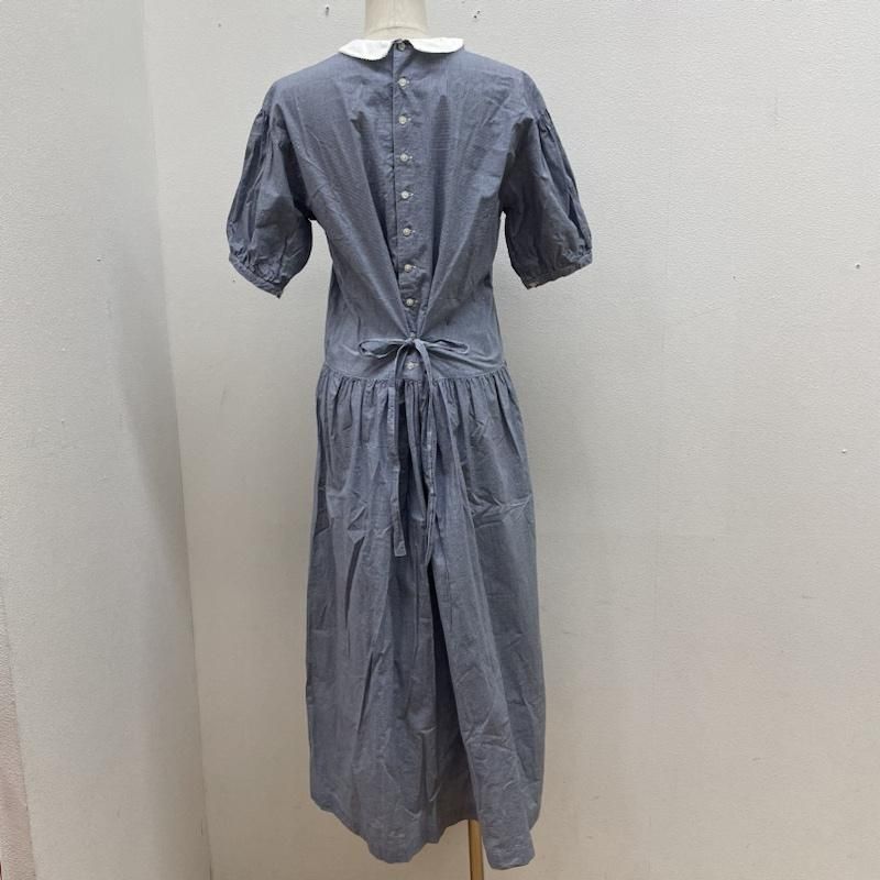 PINK HOUSE ピンクハウス ワンピース ロングスカート リボン フリル襟付き ロゴ 刺繍 チェック柄 ロング ワンピース 半袖