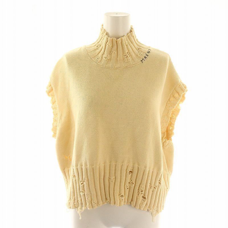 マルニ MARNI 23AW コットンクロップドベスト ニット プルオーバー 42 M アイボリー |YQ OS