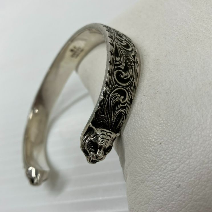 グッチ 925 バングル 433575 GG キャットヘッド ブレスレット 17号