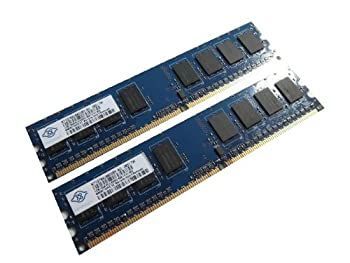 【中古】「非常に良い」NANYA PC2-6400 DDR2-800 1GB （1GB×2枚）計2GB　一般PC用※ECC無【バルク品】 中古】NANYA PC2-6400 DDR2-800 1GB （1GB×2枚）計2GB 一般PC用※ECC無