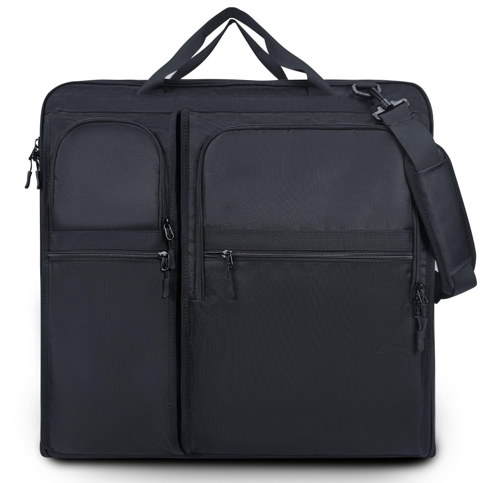 新生活応援SALEブラック2_32L(16インチPC収納) OPOALO 16インチPC収納 ガーメントバッグ メンズ シューズ収納 スーツバッグ 2着 3着対応 3way 手提げ 斜め掛け キャリーオ ン機能 ビジネスバッグ 軽量
