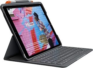 ロジクール iPad 10.2 インチ 対応 第9世代 第8世代 第7世代 キーボード iK1055BK グラファイト SLIM FOLIO 薄型 Bluetooth キーボード一体型 ケース