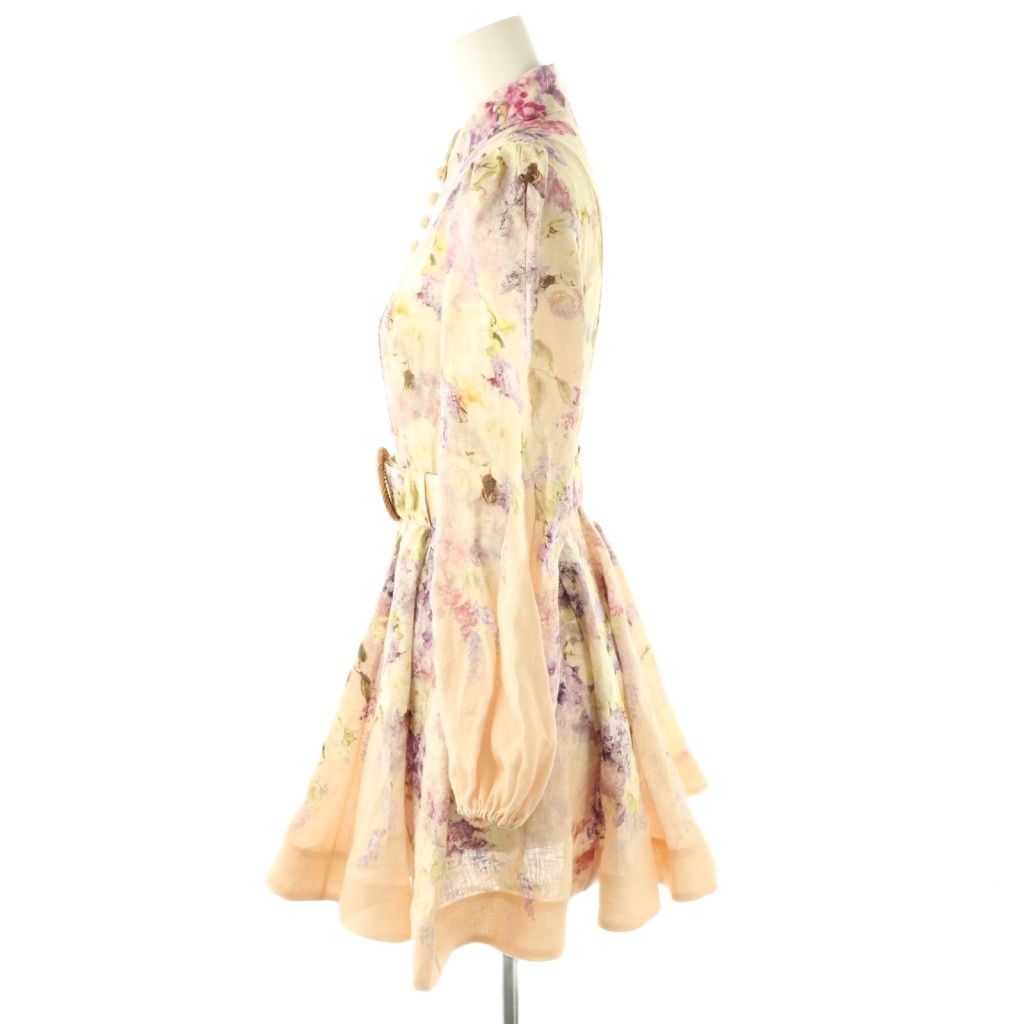 ペイズリー★リネン★ワンピース★ ZIMMERMANN ZIMMERMANN リネン ミニシャツワンピース ペイズリープリント