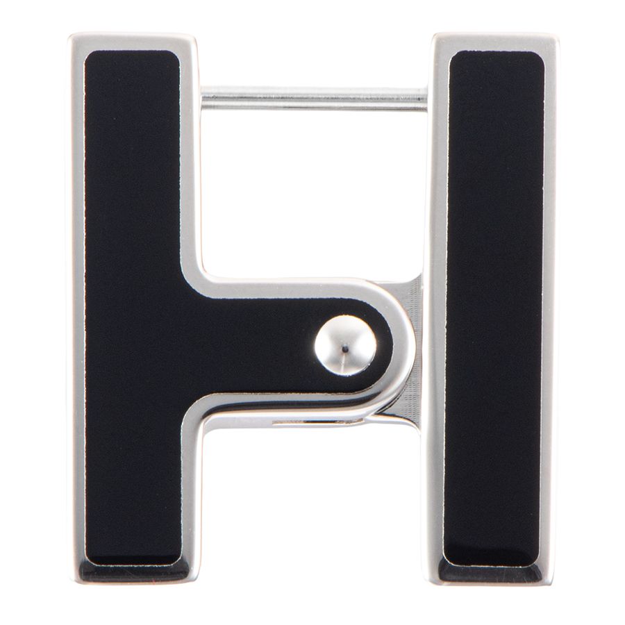 HERMES エルメス シングルピアス H ピアス ブラック シルバー