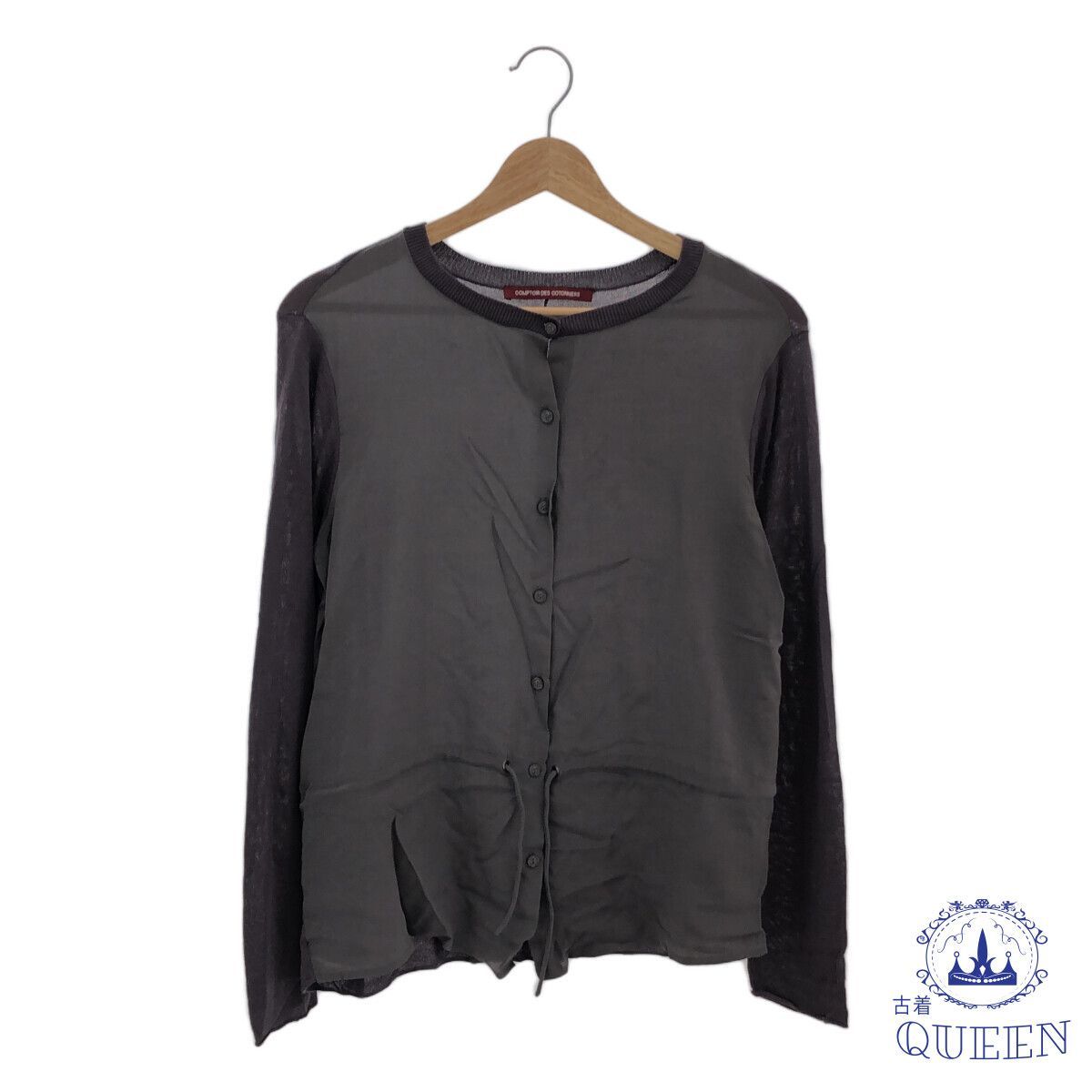 ☆美品☆ Comptoir des cotonniers コントワーデコトニエ カーディガン アウター 長袖 シースルー クルーネック ...