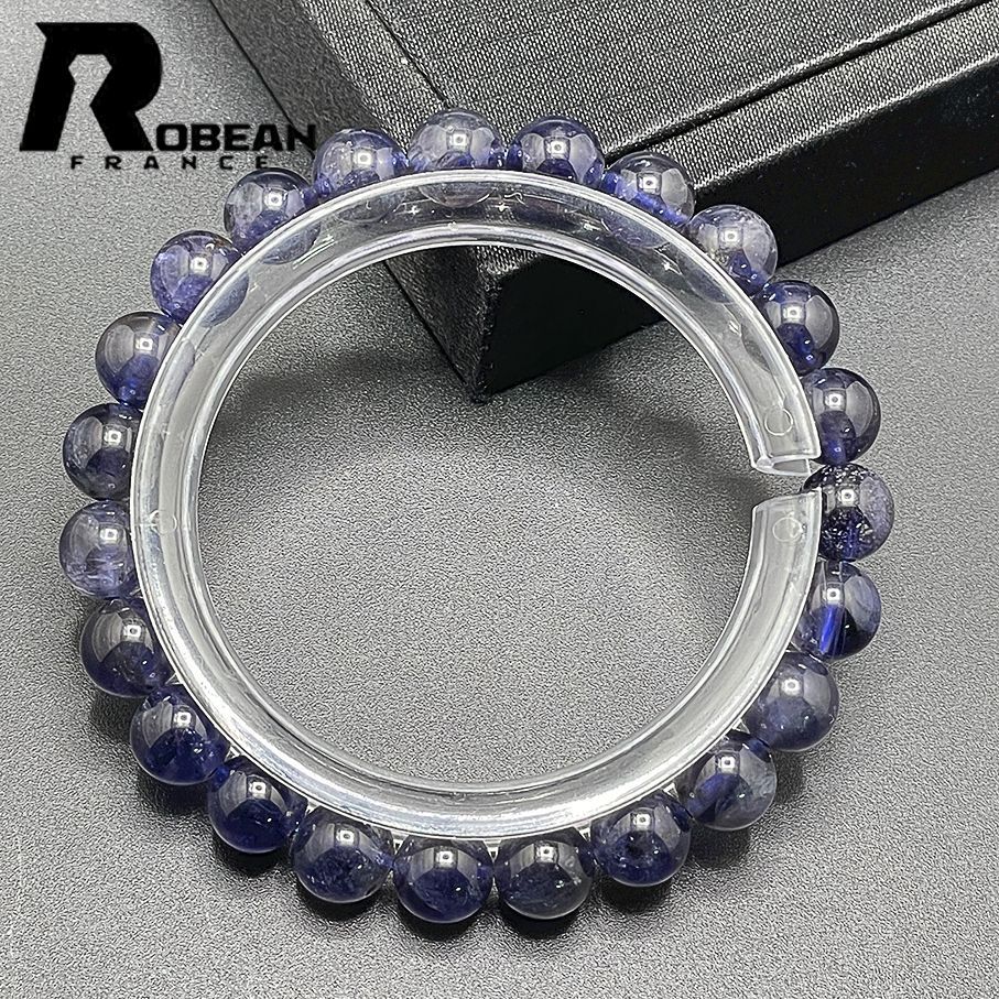 上品 EU製 定価5万円ROBEAN・アイオライトパワーストーン ブレスレット 天然石 原石 高級 絶賛 お守り 貴重 幸運 贈り物 ギフト プレゼント 8.1-8.7mm 1008J071