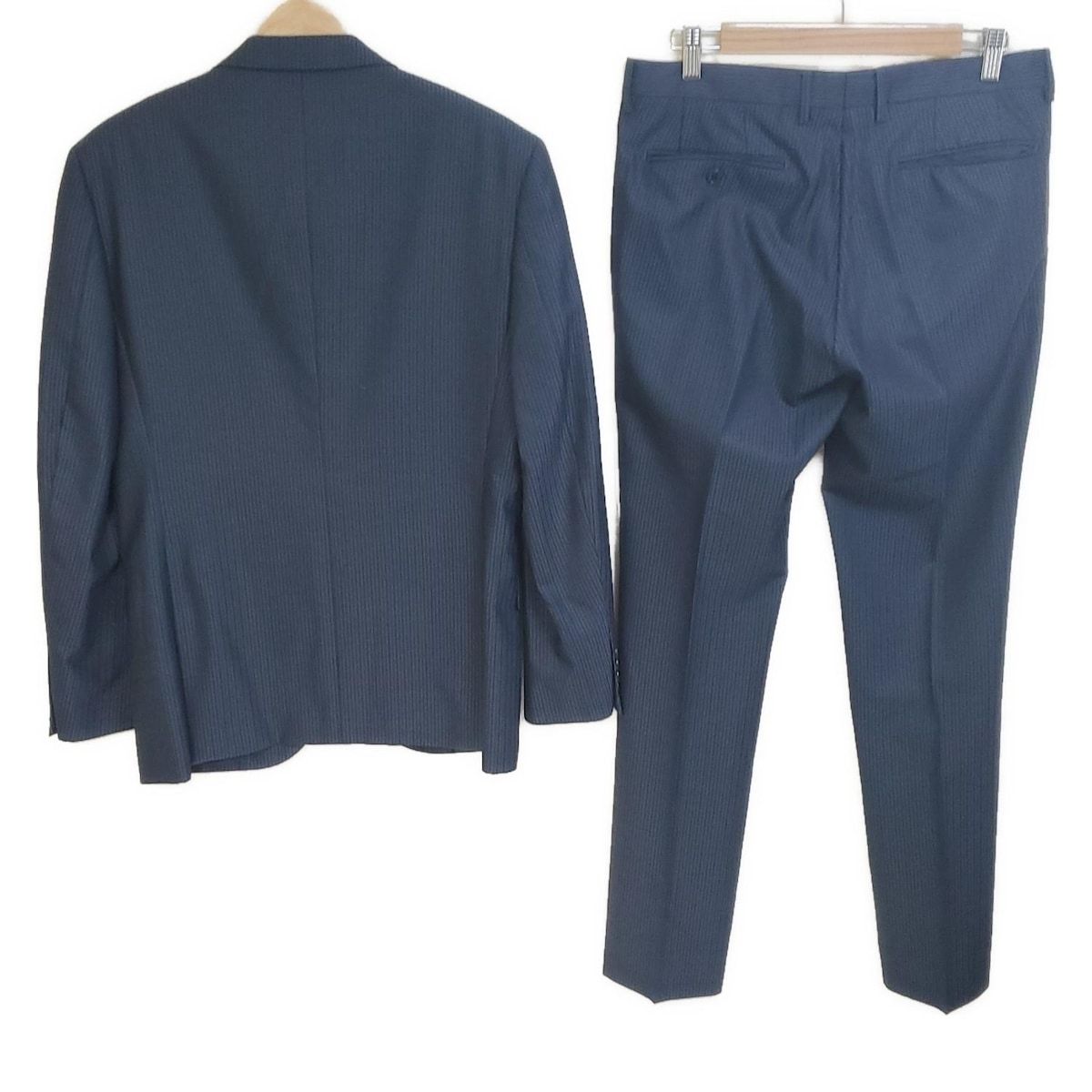 MICHELKLEIN ミッシェルクラン シングルスーツ メンズ - ネイビー×黒 ストライプ